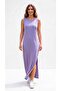 Crew Neck Sleeveless Slit Supreem Dress - 3