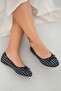 Darko Bow Detailed Polka Dot Satin Ballerinas Black - 2
