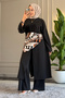 6548 - Stylish, Comfortable, Soft, Special Wanda Viscose Fabric, Women's Set with Slit Detail Long Tunic - 4