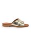 Women's Slippers Daily Genuine Leather Metallic Cross-Strapped Anatomical Flat Sole Mother's Shoes L060.134 - 2
