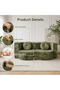 Convertible Folding Futon Sofa Bed, Queen Sleeper Sofa with Pillow, Teddy Floor & Futon Loveseat Couch, Foam Folding Mattress Sleeper for Living Room, Guest Use, Apartment, No Assembly - 3