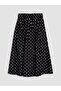 Xside Black Polka Dot Flared Skirt with Elastic Waist - 7