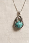 Eagle Claw Shaped Turquoise Natural Stone Pendant Steel Necklace