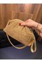 Wicker Weave Women's Hand and Shoulder Bag – Chain Strap, Gold Metal Detail, Stylish Bag for Daily Use & Summer - 4