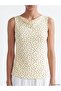 Xside Yellow Boat Neck Polka Dot Blouse - 3