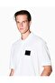 Men's Button Closure Short Sleeve 100% Cotton White Polo Collar T-Shirt - 4