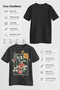 Flora Patience Designed 100% Cotton Half Oversize Black T-Shirt - 3