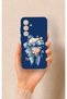 Samsung S24 Compatible Blue Ribbon Flower Pattern Silicone Case
