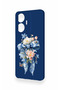 Realme C55 Compatible Blue Ribbon Flower Pattern Silicone Case - 4