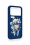 Mi 17 Pro Max Compatible Blue Ribbon Flower Pattern Silicone Case - 3