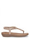 Solly 4121 Gold Flip Flops with Stones for Women - 2