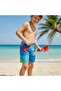 Boy's Character Printed Lace-Up Sea and Pool Shorts with Netting Inside - 2