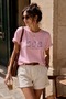 Penguin Embroidered Basic Women's T-Shirt – 100% Cotton Crew Neck Casual T-Shirt My3535 - 4