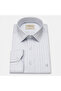 Long Sleeve Slim Fit 100% Cotton Twill Non-Iron Iron-Free Jacquard Striped Classic Men's Shirt - 4