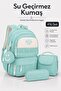 4-Piece Satin Fabric Waterproof Primary School Bag Set with Lunch Bag, Pen Holder and Accessory Bag - 2