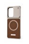 Samsung Galaxy S25 Ultra 5G 2025 Premium Metal Frameless Case Metallic Vegan Leather Magsafe Support Hard Case Cover - 5