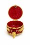 Round Colorful Gold Embroidered Jewelry Box - 4