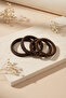 Brown Hair Ties Set - Rubber and Spiral Hair Binding Accessories 6-Pack - 5