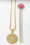 Gold Color 3 cm Line with Ayetel Kürsi & Vav Letter Written 316L Stainless Steel 60 cm Twist Chain Prayer Necklace - 3