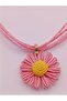 Pink Daisy Model Wicker Necklace - 4