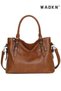 Large Capacity Handbags Bags,Large Crossbody Bags Ladies Shoulder Handbags Purse Set for Women Hobo Totes PU Leather Purses and Handbags Shoulder Bag Vegan Leather Tote, Brown - 3