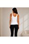Women's White Thick Strap Tank Top with Pool Collar and Low Back Cutout - 2