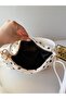 Women's White-Black Polka Dot Baguette Bag Retro Shoulder and Hand Bag - 4