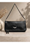 : Women's Shoulder & Portfolio Bag with Black Chain Strap and Wing Detail