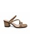 Kumsal 0907 Skin Leather Medium Size Thick Heeled Stylish Women's Slippers - 4
