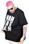 Mode XL Large Size T-Shirt Bis Collar Manhattan U26118 Black - 3