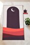 Portable Foldable Waterproof Travel Pocket Prayer Mat with Keychain - Plum-Cream - 2