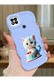 Redmi 10A Compatible Case Camera Protector Blue Silicone Couple Phone Case Cat Pattern