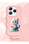 Infinix Hot 40 Pro Compatible Case Camera Protector Pink Silicone Couple Phone Case Cat Pattern - 2