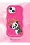 iPhone 14 Compatible Case Camera Protector Red Silicone Couple Phone Case Panda Pattern - 2