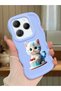 Infinix Hot 40 Pro Compatible Case Camera Protector Blue Silicone Couple Phone Case Cat Pattern