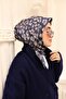 وشاح حرير تويل 11451-48 أزرق داكن - 4