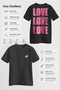 Love Mood Design 100% Cotton Half Oversize Black T-Shirt - 3