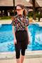 Parachute Black Tights Semi-Closed Swimsuit 3 Pieces - M2441 - 5