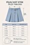 Girl's Cotton Pleated Single Denim Skirt - No T-Shirt - 2