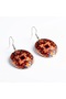 Copper Orange Red Flower Pattern Dangle Earrings |   100% Handmade Copper 712 - 4