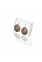 Copper Brown Minimal Round Dangle Earrings - 5