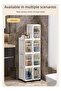 4-Tier Narrow Storage Cabinet with Movable Wheels, Plastic, Adjustable Shelves, Anti-Tip - 6