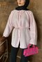 Women's 100% Cotton Muslin Oversize Hijab Shirt Tunic Pink - 7