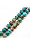 Jasper Turquoise Rosary 33 Beads 10.5mm Multi-Color Round Prayer Beads 44g Light Blue Tassel - 4