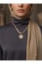 Medallion Figured Steel Necklace Snake Chain Zircon Stone Women's Necklace Gold Color - 4