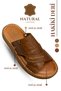 Genuine Leather Men's Slippers - Genuine Leather Men's Slippers with Soft Thick Soles 3D Tan - 7