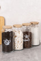 4-Piece 1300 ml Bamboo Leak-Proof Lid Luxury Transparent Labeled Tea Sugar Coffee Salt Storage Container Jar Set - 2