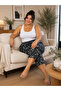 Women's Viscose Pocketless Battal Capri Relaxed Cut - Large Size - 3