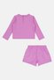Toddlers Girl 2 Pcs Embroidered Logo Sweatshirt And Shorts Set, Purple - 3