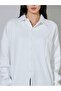 White Relaxed Fit Longline Shacket - 4